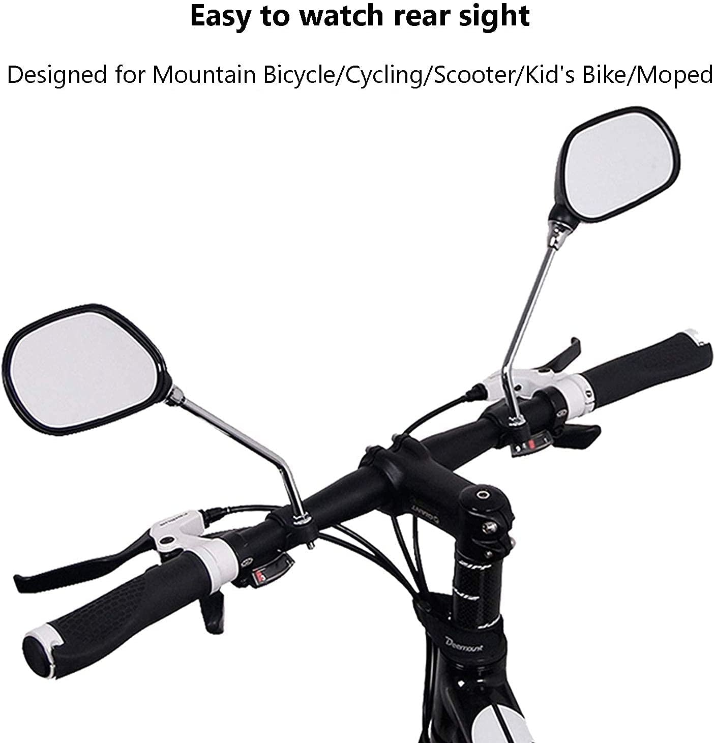 Mountain Bike Handlebar Mirrors: 1 Pair of HD Blast-Resistant, Adjustable Rotatable Glass Mirrors for Safe Rearview on Mountain Bikes and Motorcycles.