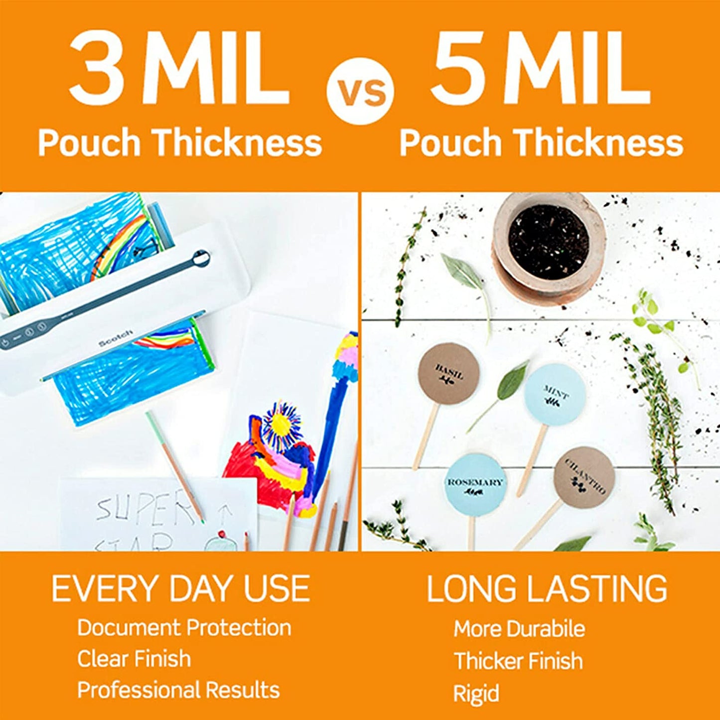 Thermal Laminator: Features a 2-Roller System for Professional Finishing. Ideal for Home, Office, or School Use, and Suitable for Laminating Photos. Available in Silver/Black