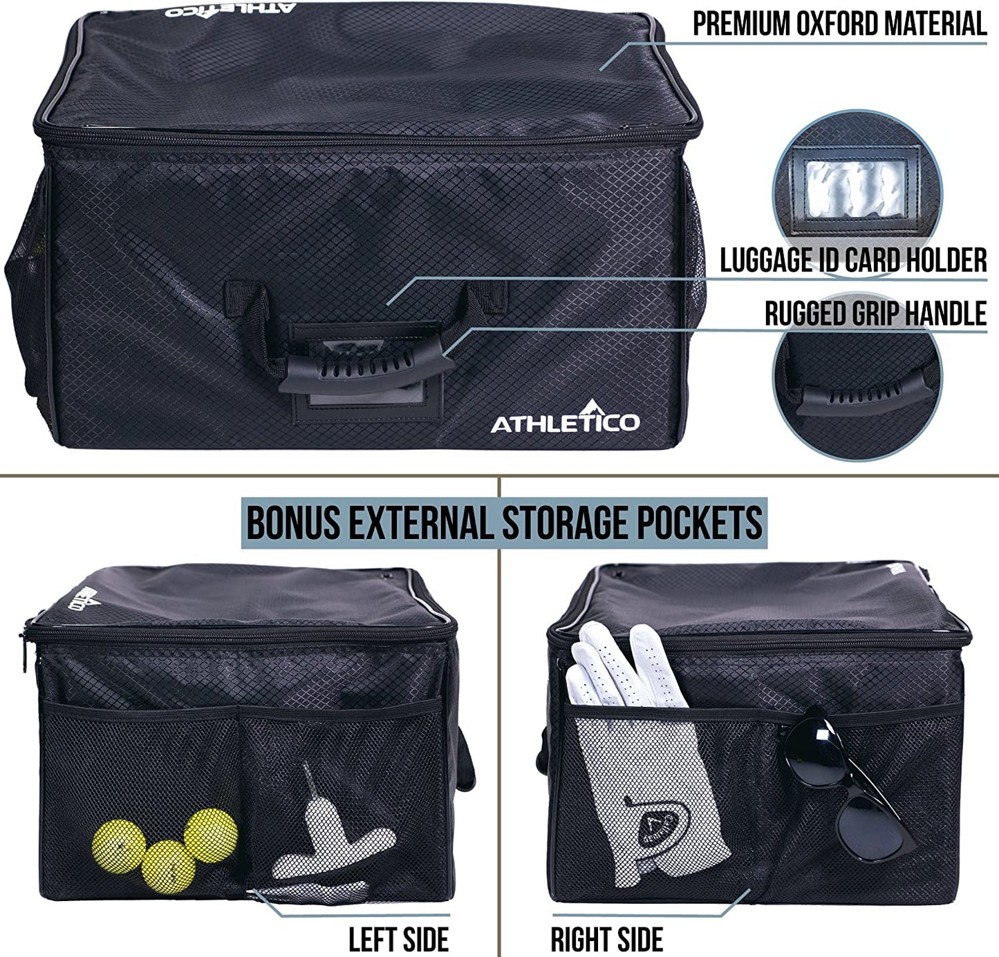 Golf Trunk Organizer - Premium Car Storage Solution for Golf Accessories - Conveniently Collapsible