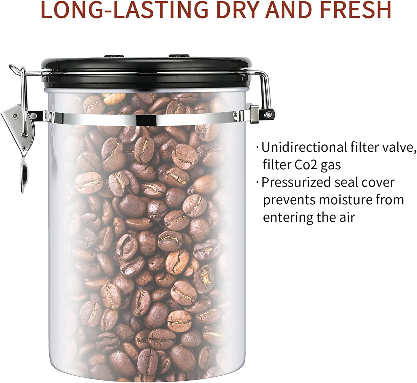 Gradient Coffee Canister - 12oz Stainless Steel Airtight Container for Kitchen Food Storage - Features Date Tracker Lid - Stylish Dark Copper Design