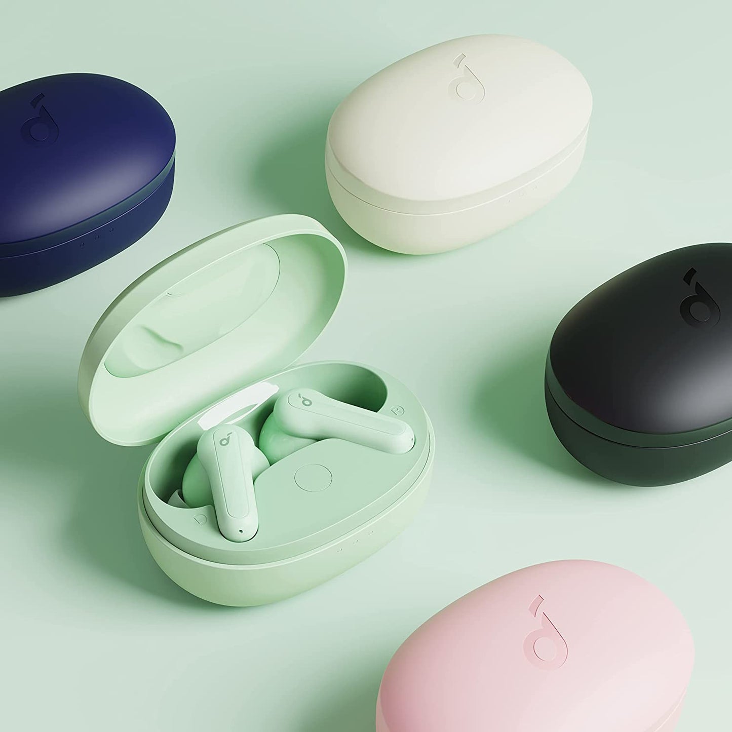 P2 Mini True Wireless Earbuds - 10mm Drivers for Big Bass, Custom EQ, Bluetooth 5.2, 32 Hours of Playtime, Fast USB-C Charging, Compact Size for Commute and Work Mint Green
