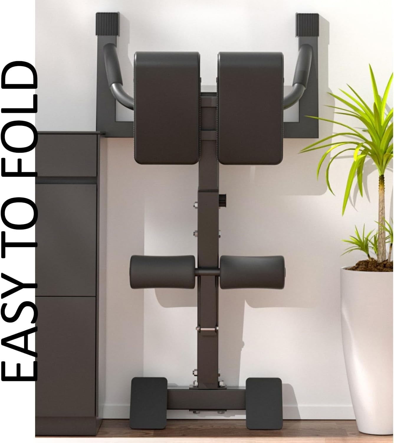 Adjustable Fitness Hyper Extension Bench - This Roman chair is designed for home gym back workouts and back extension training. It also serves as a multi-functional sit-up bench for various exercises.