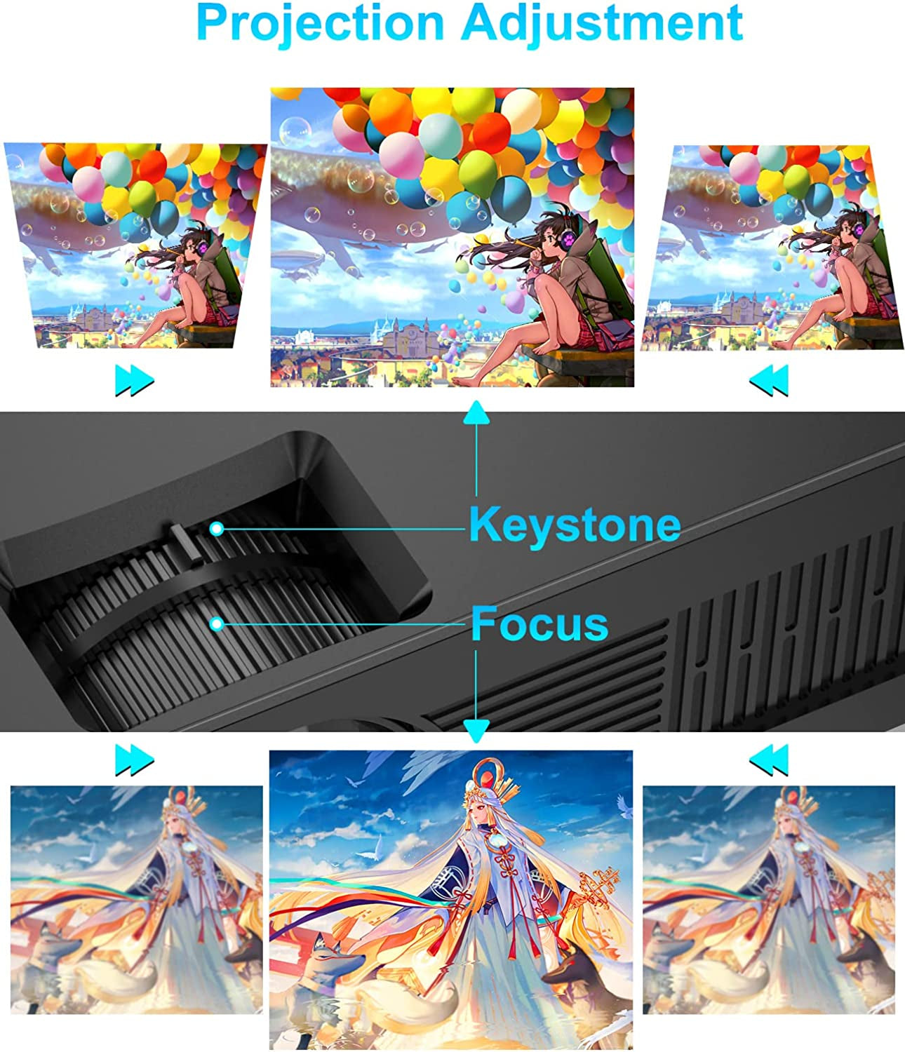 Full HD 1080P Movie Projector with 100" Screen and 9500 Lumens - Enjoy a 220" Outdoor Projection Home Theater Experience. Compatible with TV Stick, Video Games, HDMI, USB, TF, VGA, AUX, and AV