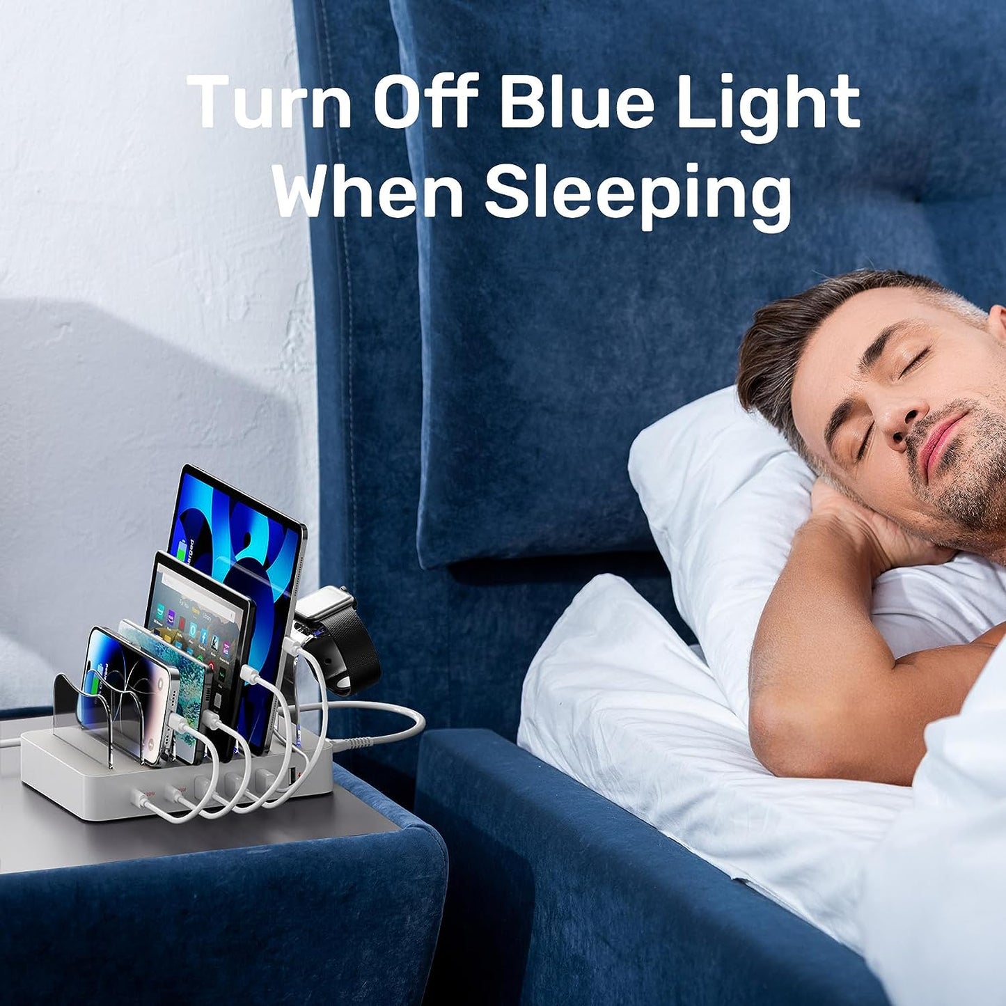 6 Port Fast USB C Charging Station - with 2 PD 20W, Multiple Devices Charging Station Organizer for iPad, iPhone, iWatch, Samsung, Tablets and More