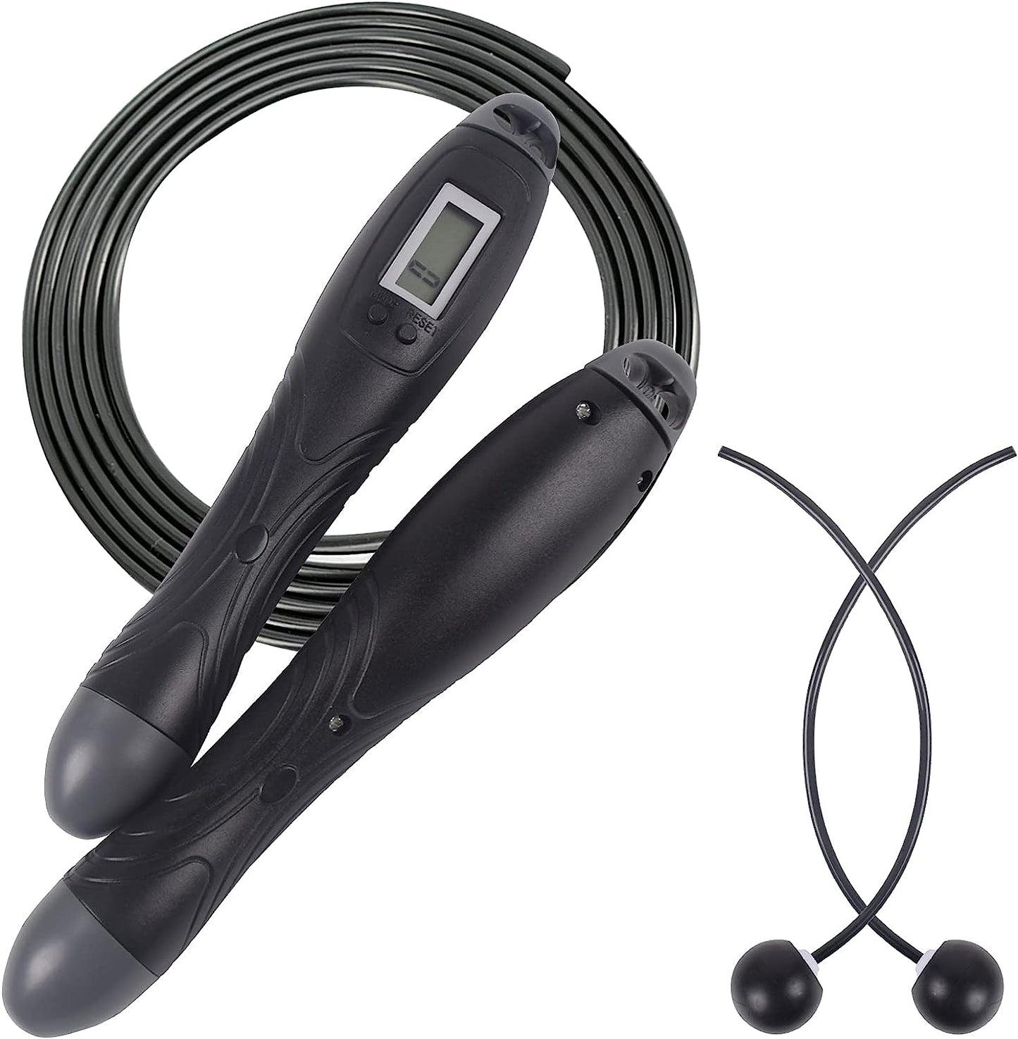 Digital Adjustable Cordless Jump Rope: Dual Mode for Training Fitness, High Speed Skipping Rope for Narrow Spaces, Tangle-Free and Safe for You and Children.
