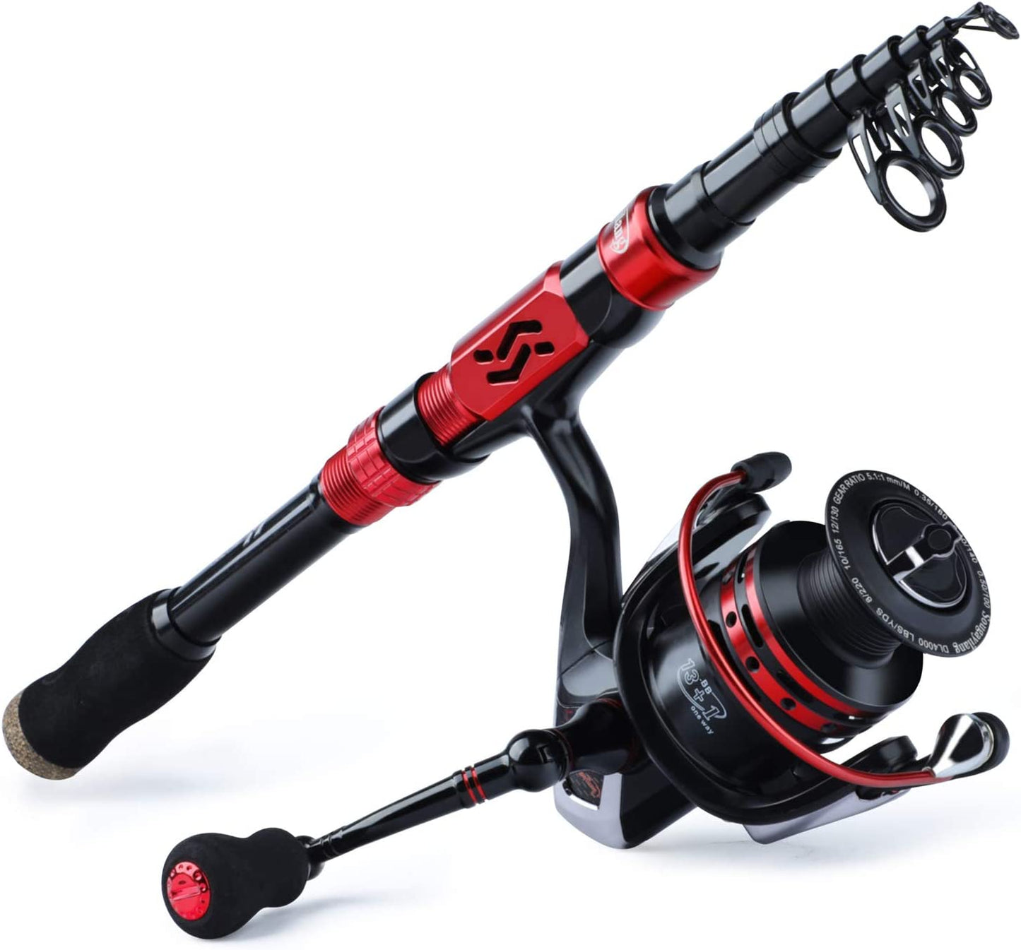 Telescopic Fishing Rod Combos with Portable Fishing Pole, Spinning Reels, and Travel Carrier Bag for Saltwater and Freshwater Fishing