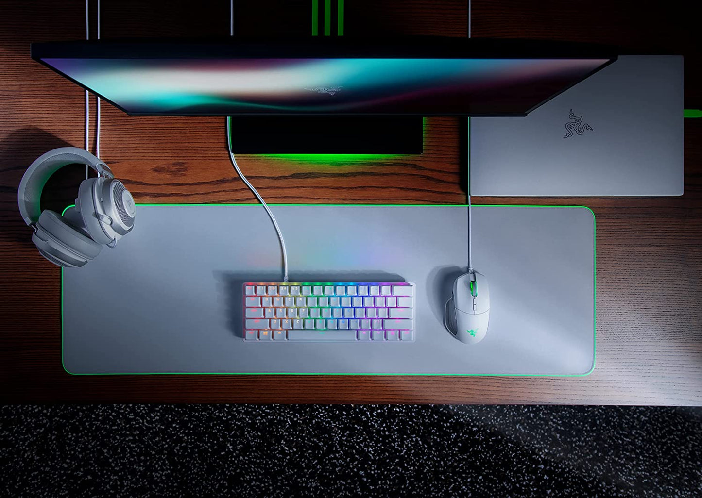 Mercury White Extended Chroma Gaming Mousepad: Customizable Chroma RGB Lighting - Soft Cloth Material - Enhanced Control and Speed - Non-Slip Rubber Base