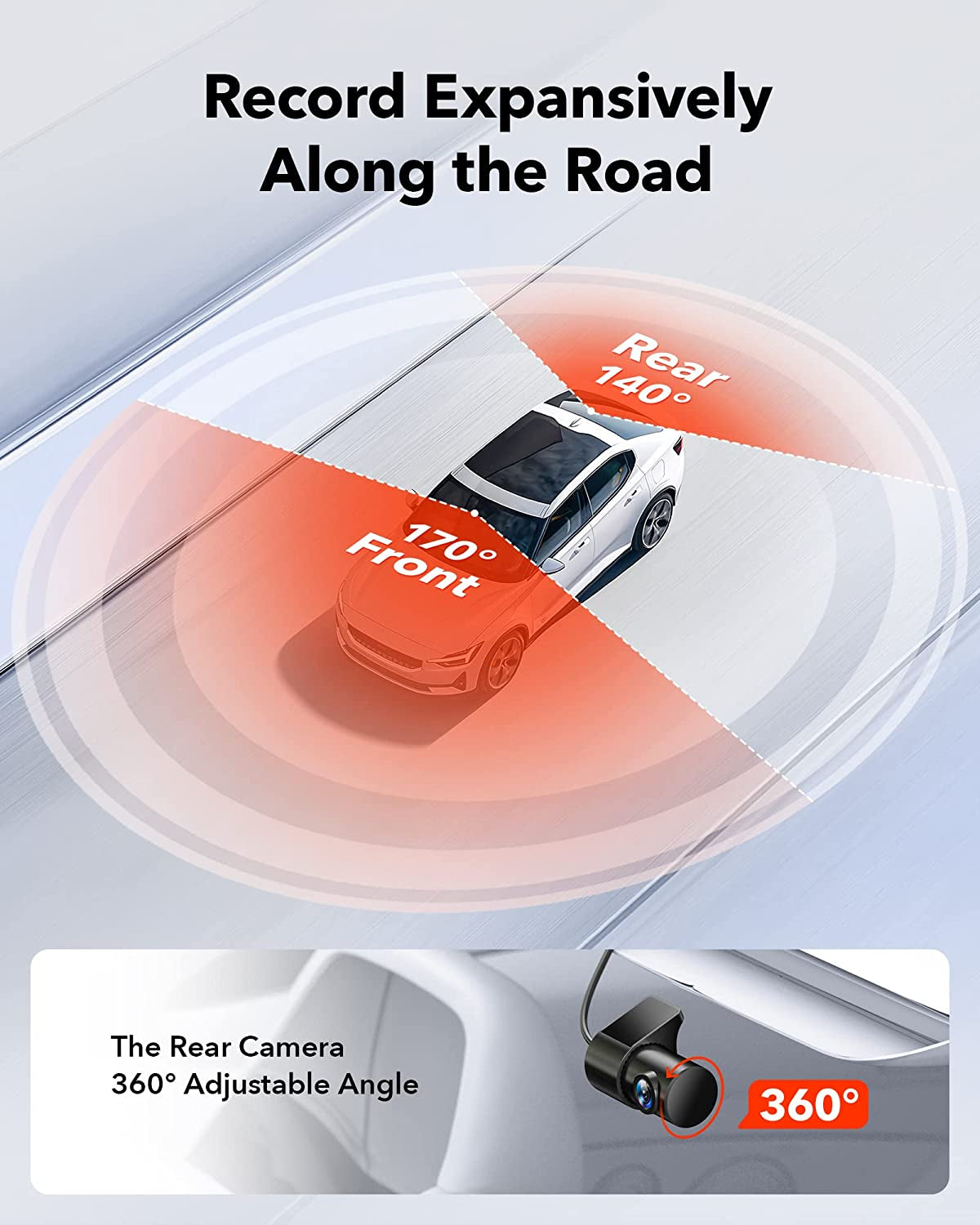 Full HD Car Dashboard Recorder with 4K/2.5K Front Rear Camera, 3.18” IPS Screen, Wi-Fi GPS Night Vision Loop Recording 170° Wide Angle WDR - Includes Free 32GB Card