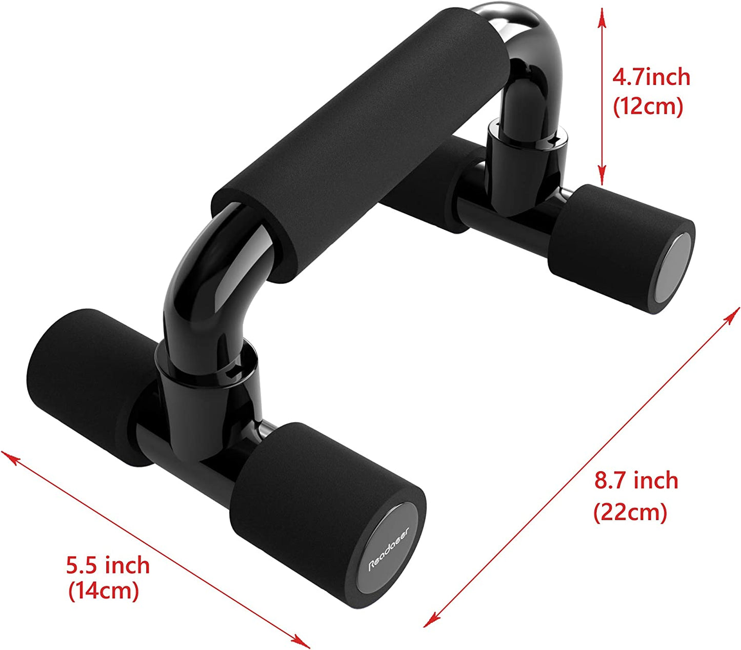Push Up Bars - Gym Exercise Equipment for Fitness - 1 Pair of Pushup Handles with Cushioned Foam Grip and Non-Slip Sturdy Structure - Suitable for Men & Women
