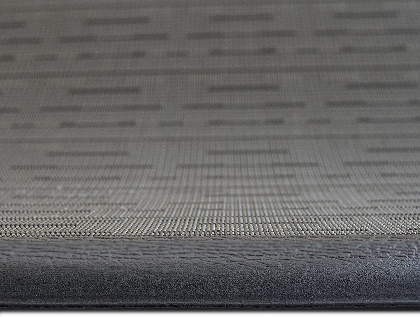 Anti Fatigue Kitchen Mat in Black: Durable textalene Surface for Comfort while Standing in Kitchen, Bathroom, or Workstation. Memory Foam Mat measuring 39 inchx20 inchx0.50 inch (LxWxH).