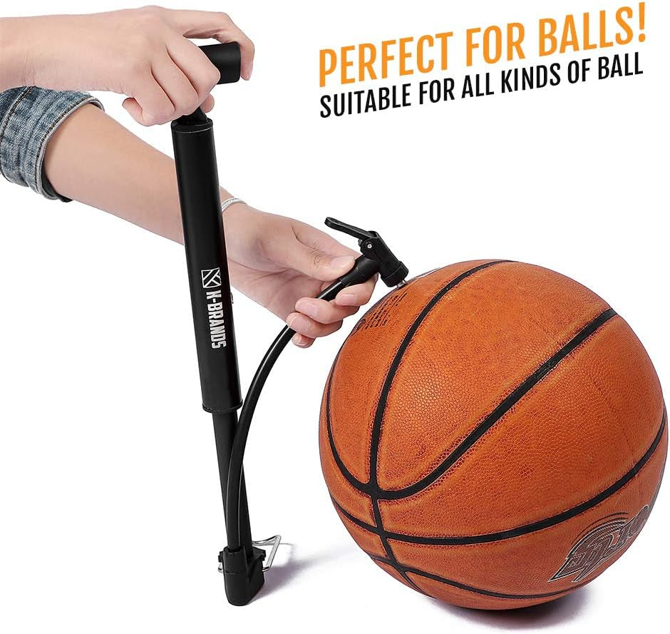 Compact and Portable Bike Floor & Sports Ball Air Pump - Aluminum Alloy Bicycle Tire Pump with Puncture Kit.