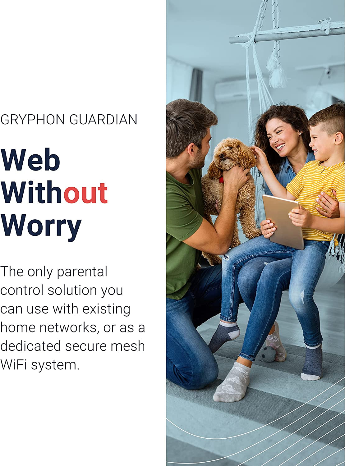 Enhanced Security Router & GUARDIAN Advanced Parental Control System - Smart Mesh Wifi System AC1200 with Hack Protection, Ai-Intrusion Detection, ESET Malware Protection (Up to 1800Sqft)
