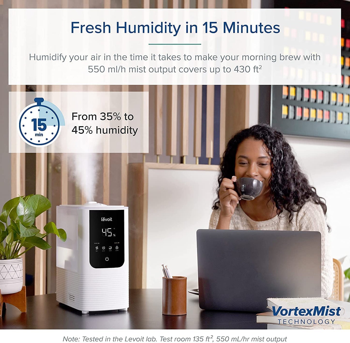 Humidifier for Bedroom Large Room Home, Oasismist Smart Cool and Warm Mist Humidifiers, Auto Customized Humidity, Ultrasonic Top Fill Oil Diffuser for Baby and Plants, Quiet, 4.5L, White