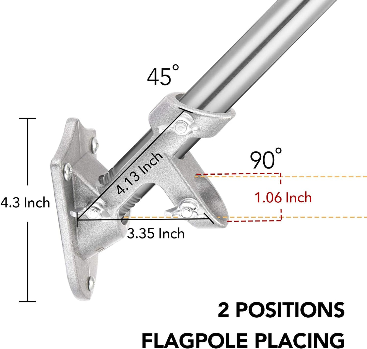 6FT Canada Flag Pole with Mounting Bracket and 3' x 5' Canada Flag - Ideal for House Porch & Outdoor Use, Featuring 360° Tangle Resistant Technology and Wall Mount Flag Pole Kit (Silver)