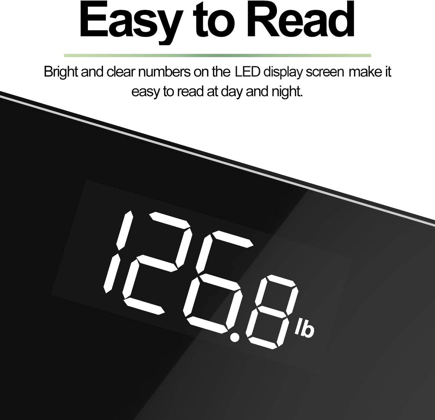 Highly Accurate Digital Body Weight Scale: Core 1S Scale with Lighted LED Display, Large Rounded Corner Design, and 400 lb Capacity. Available in Black.