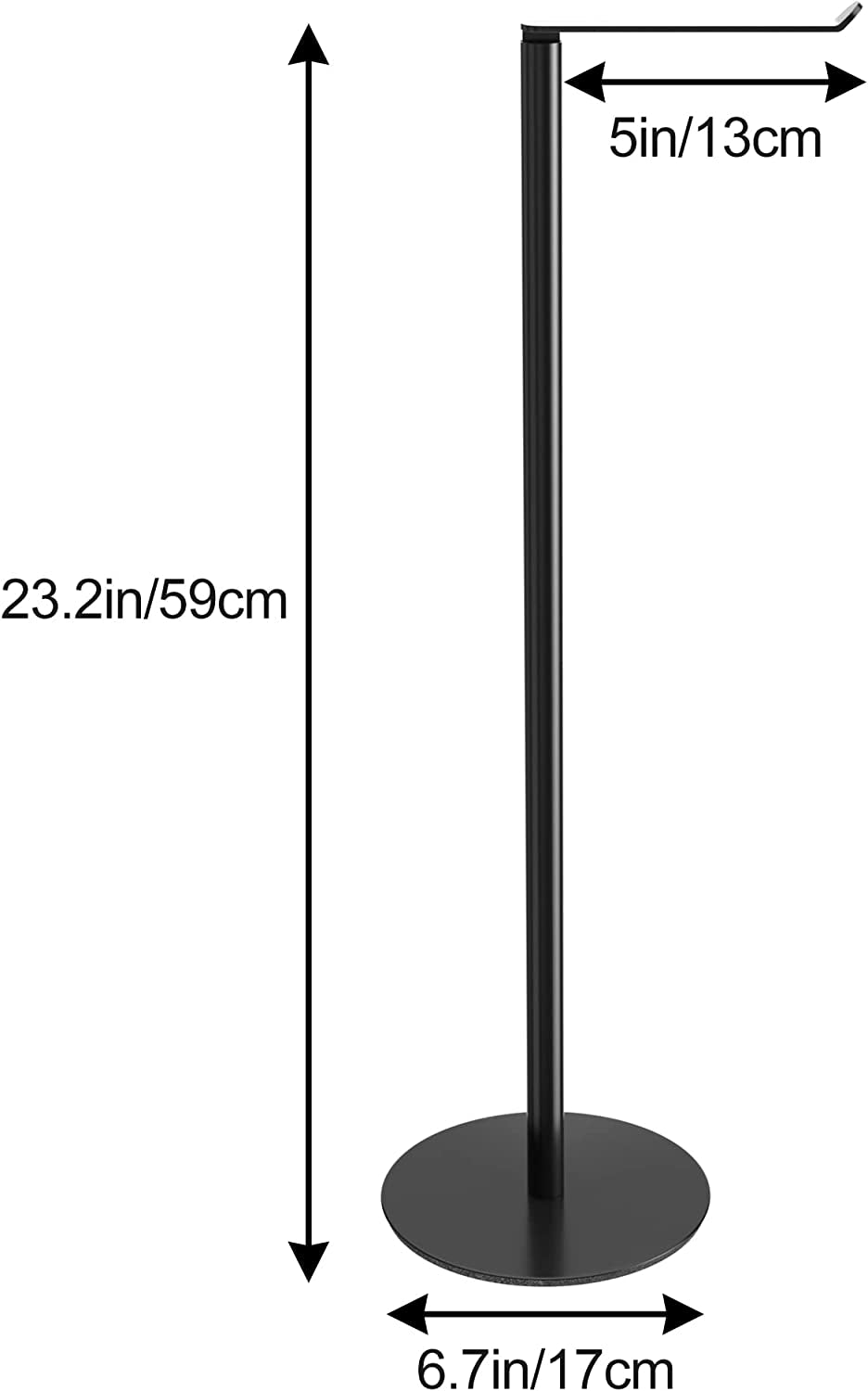 Stainless Steel Free-Standing Toilet Paper Holder Stand - Black Finish - Holds and Dispenses Toilet Paper Rolls, Accommodating 4 Spare Rolls - Convenient Toilet Paper Storage Solution for Bathrooms - Essential Bathroom Accessory