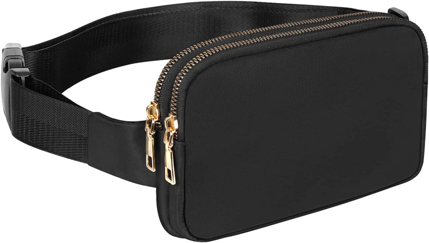 Fanny Pack Lightweight Durable, Small Belt Bag, Waist Bag Waterproof Hip Bag Shoulder Chest Fanny Pack for Running, Travel, Cycling, Hiking, Black, Small