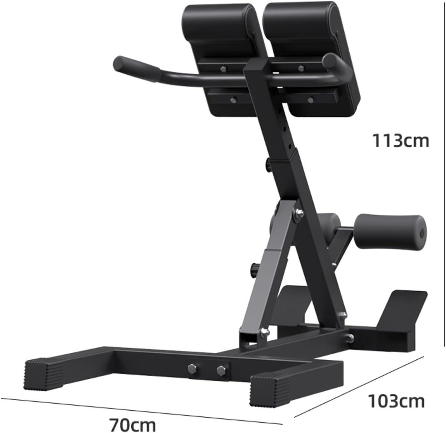 Adjustable Fitness Hyper Extension Bench - This Roman chair is designed for home gym back workouts and back extension training. It also serves as a multi-functional sit-up bench for various exercises.