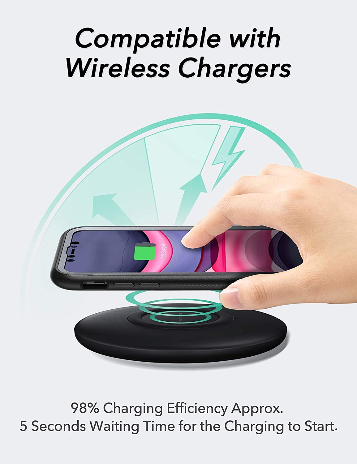 Metallic iPhone 11 Case - Full Body Rugged with Built-in Screen Protector, Heavy Duty Protection, Slim Fit Shockproof Cover (6.1 Inch, Black)