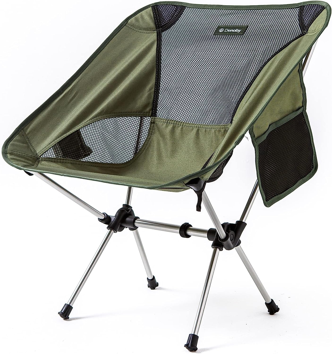 Pair of Ultralight Foldable Camping Chairs - Portable and Compact Backpacking Chairs with Carry Bags, Sturdy Design for Outdoor Activities like Fishing, Camping, Hiking, and Beach, Featuring an Olive Green Color Scheme
