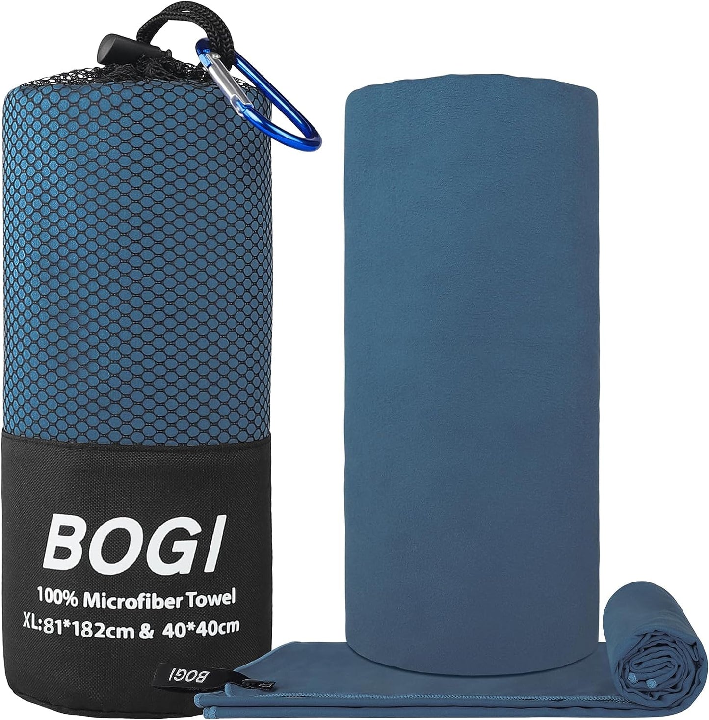 Microfiber Travel Sports Towel-Quick Dry Towel Navy Blue, Soft Lightweight Microfiber Camping Towel Absorbent Compact Travel Towel for Camping Gym Yoga Swimming Backpacking (XL:72''x32''+16''x16'')