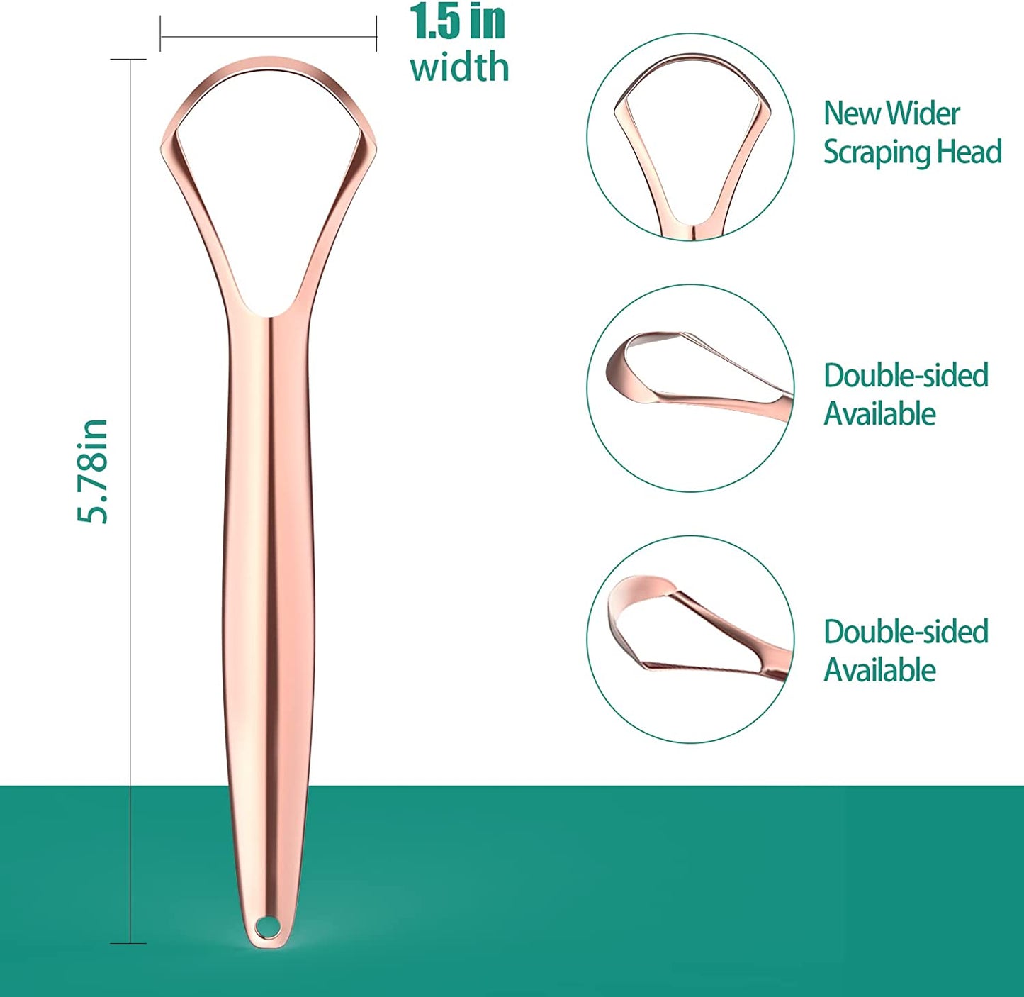 Stainless Steel Tongue Scraper - Pack of 2 - Promotes Fresher Breath and Eliminates Bad Breath Instantly