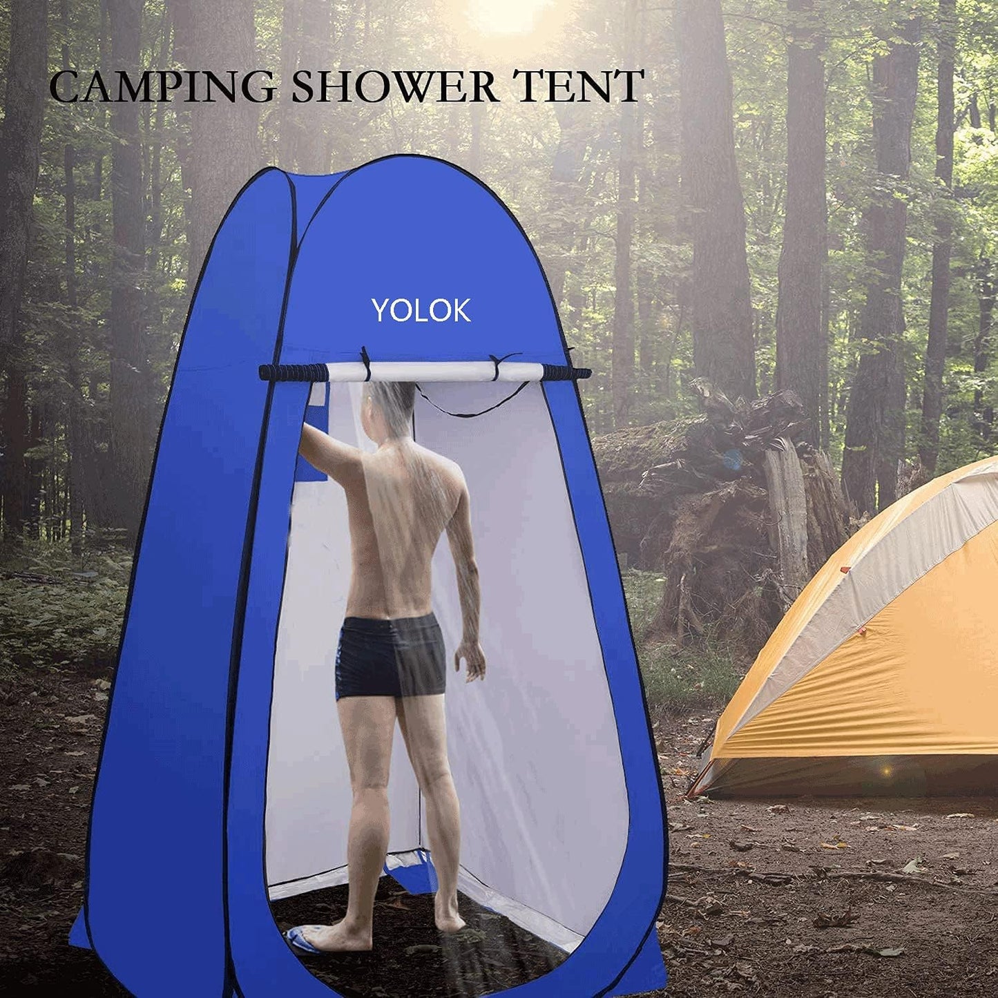 Portable Privacy Tent with UV Protection for Camping, Dressing, and Showering - Spacious and Durable Shelter with Silver Coating and Beach Shade - Open Size: 1.2m x 1.2m x 1.9m