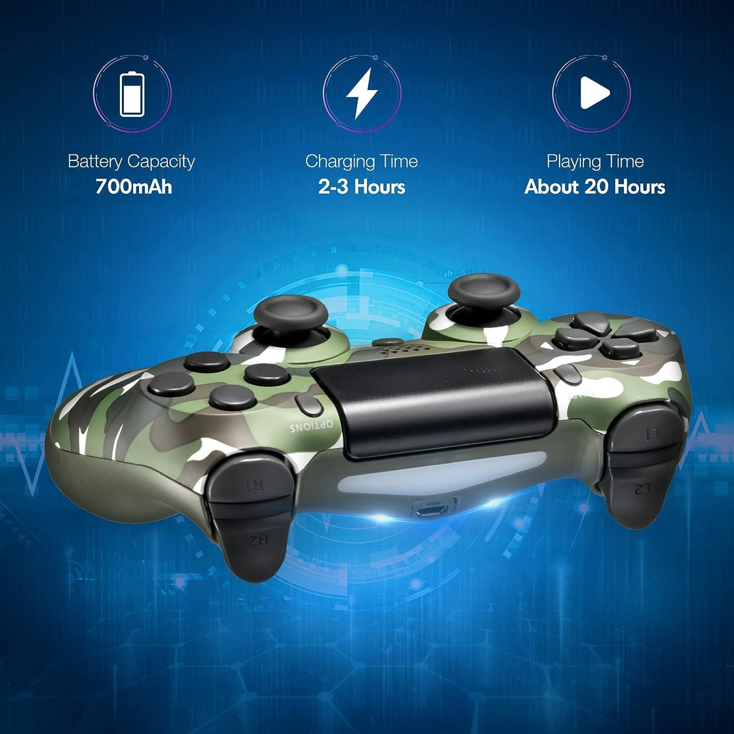 P4 Controller Wireless Gamepad with Audio, Double Shock, High-precisive D-pad and 360° Flexible Joystick Function for P4, P4 Pro(Groovy Green)