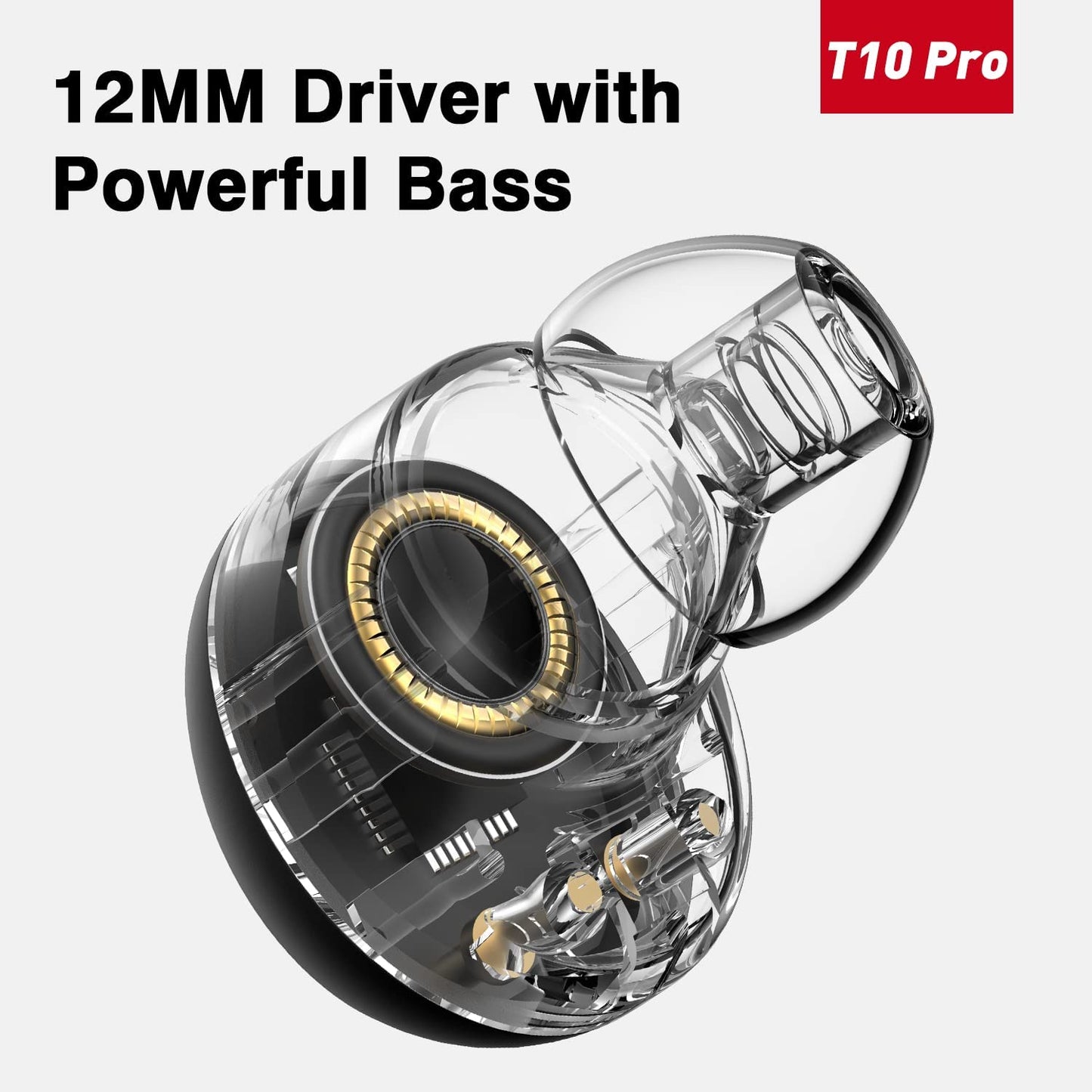 T10 Pro Wireless Earbuds with 12mm Premium Deep Bass Driver, Low Latency Game Mode, IPX7 Waterproof, Bluetooth 5.3 In-Ear Headphones, and Wireless Charging