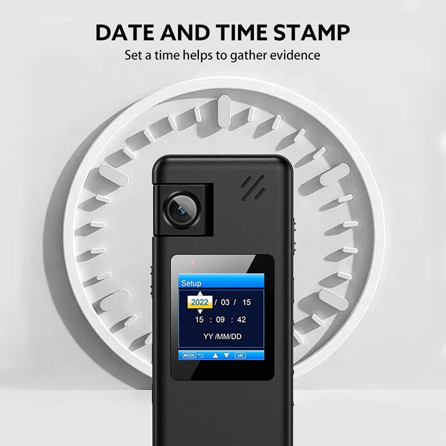 1080P 64GB Body Camera with Audio, Police Body Cam with 180° Rotatable Lens and Upgrade Rotate Clip