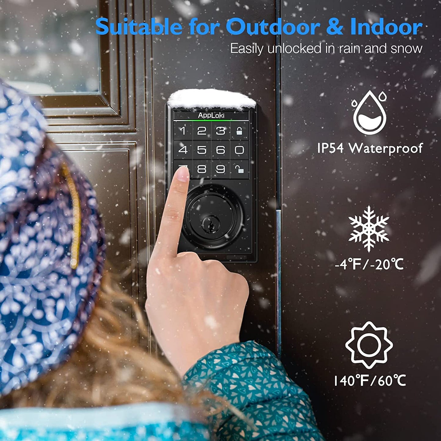 Electronic Keypad Deadbolt Lock - A Smart Lock with Keyless Entry, Auto-Lock Function, Support for 100 User Codes, Anti-Peeping Password Security, Easy Installation and Programming. Ideal for Securing Home Bedrooms and More.