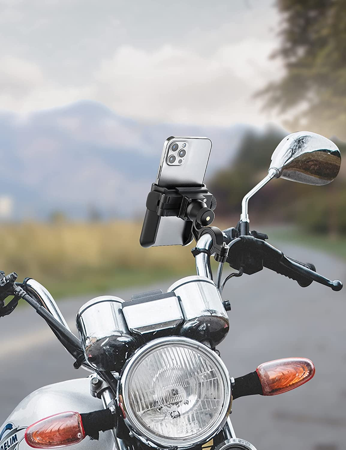 Universal Bike Phone Mount with Quick Release, Anti-Shake Bicycle Phone Holder for Road Bike/MTB/Scooter - 360° Rotation, Suitable for 3.5-7.0 inch Smartphones