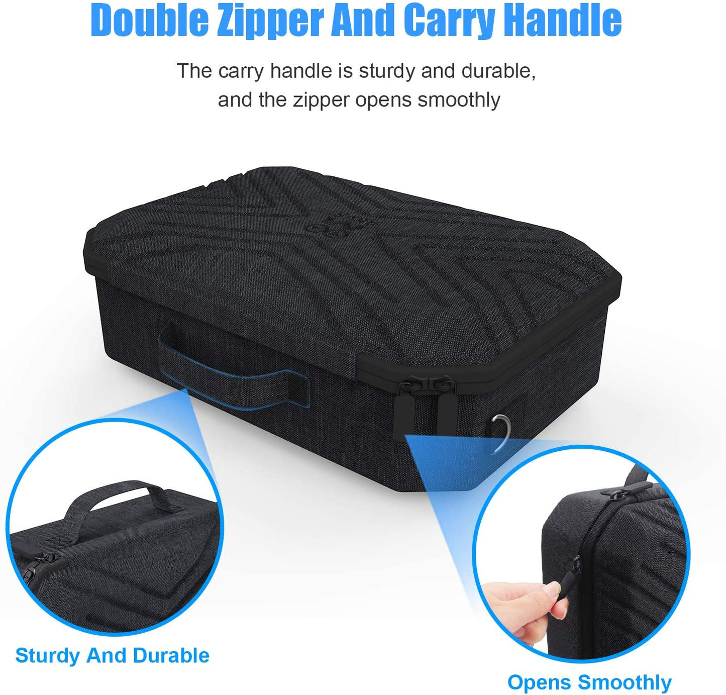 Portable Hard Case for Meta Quest 2 with Elite Strap: Carrying Case for VR Gaming Headset and Controllers Accessories. Features Protective Carrying Bag with Shoulder Strap. Perfect for Travel and Storage.