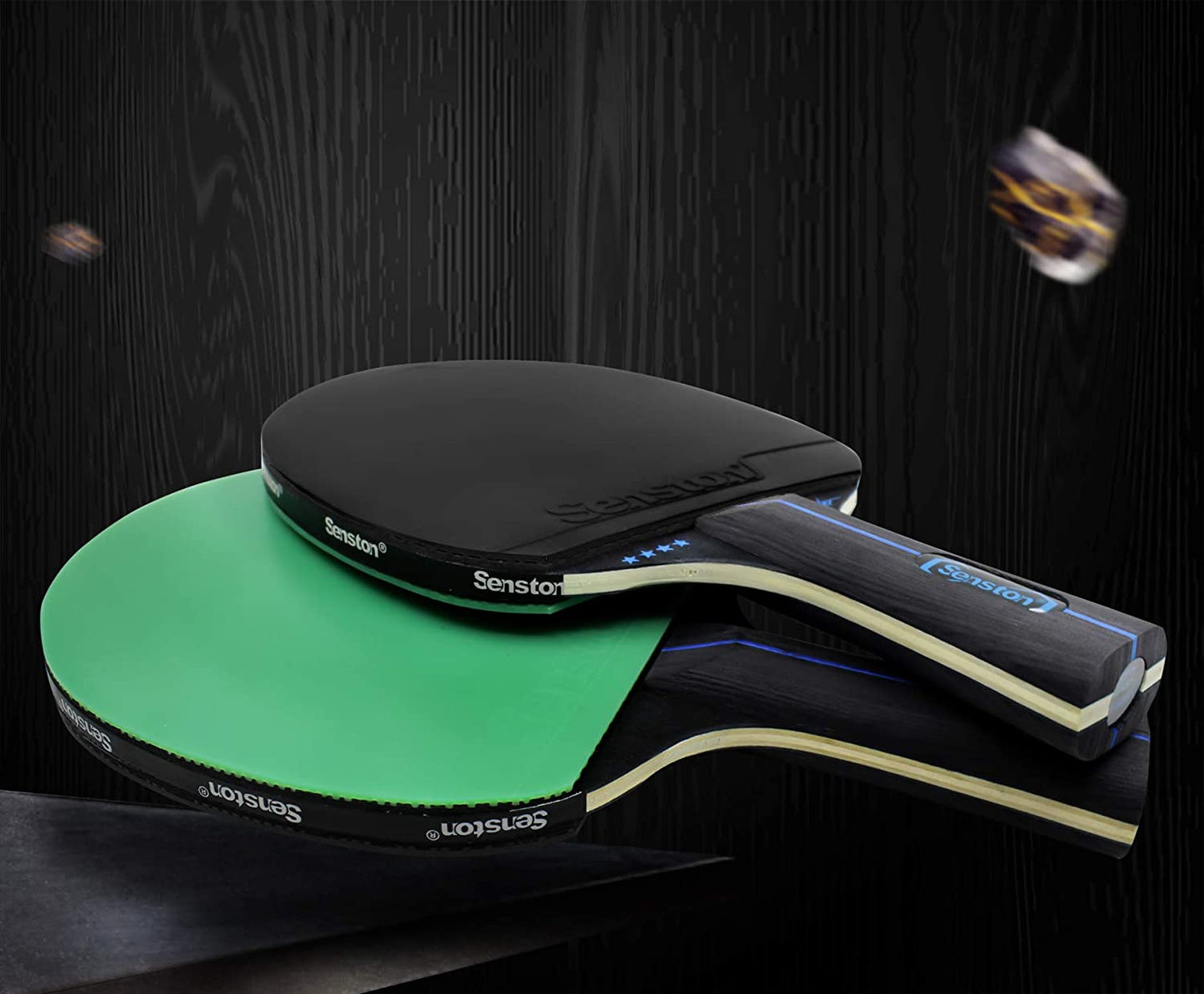 Table Tennis Paddle Set - 2 Professional Ping Pong Paddles with Carry Case - Ideal for Indoor and Outdoor Play