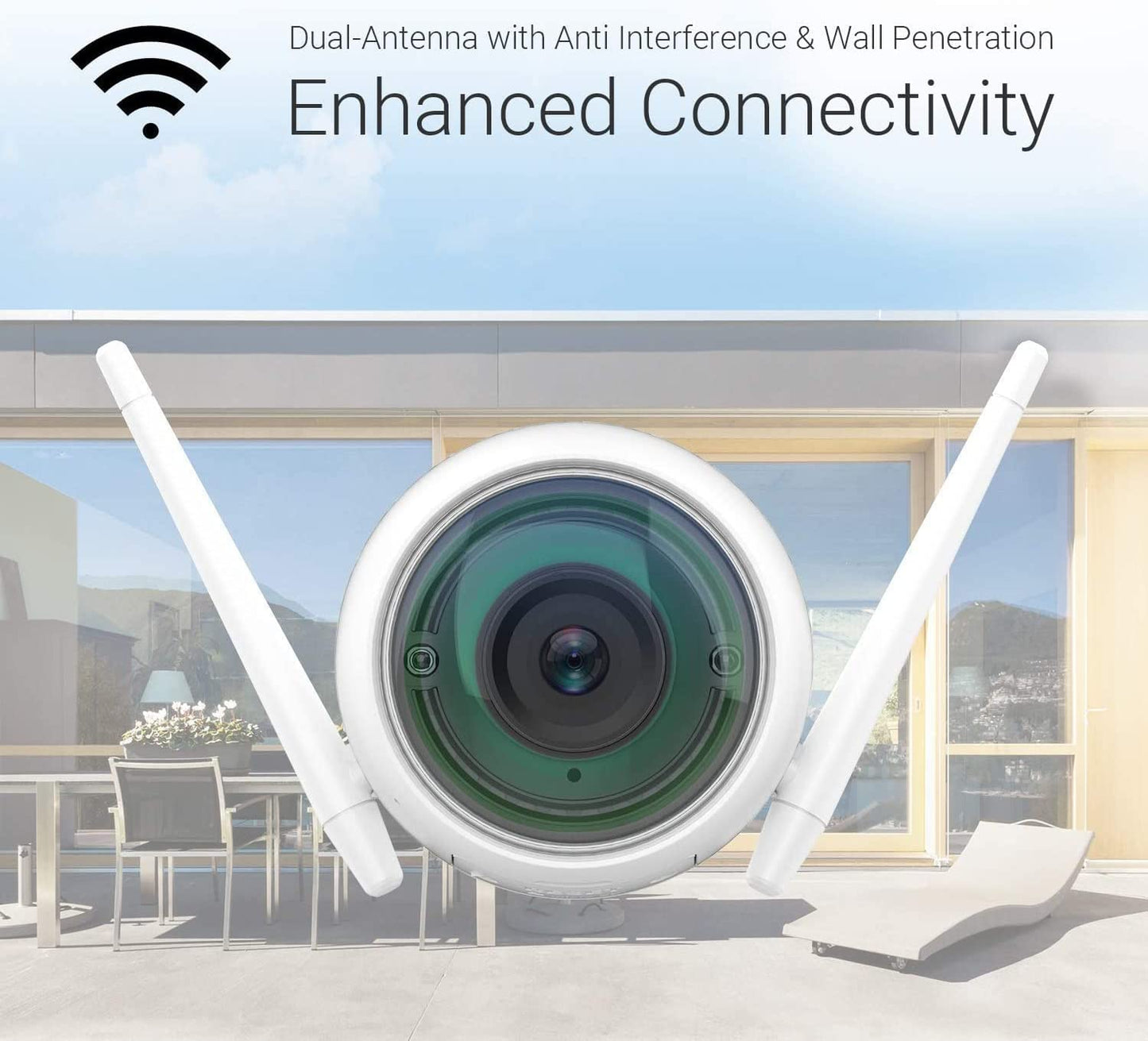 Weatherproof Outdoor Wifi Security Camera - 1080P Resolution, 100Ft Night Vision, Smart Motion Detection Zone, 2.4GHz Wifi Connectivity Only