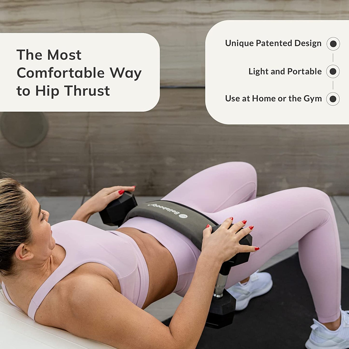 Hip Thrust Belt with Slip-Resistant Padding for Gym, Home, and On-the-Go Workouts, Compatible with Dumbbells, Kettlebells, or Plates"