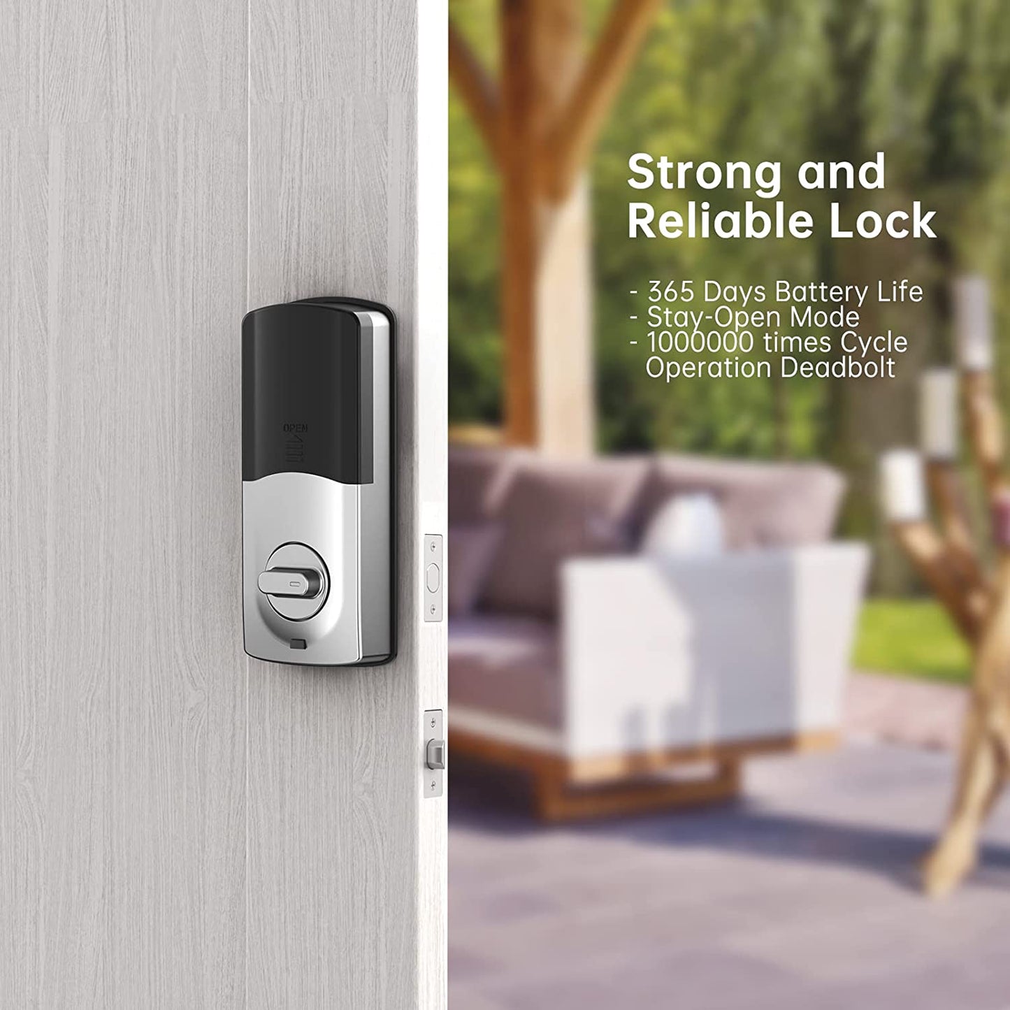 Smart Deadbolt Lock Fingerprint Electronic Door Lock with Keypad-Bluetooth Keyless Entry, App Control, Ekeys Sharing, App Monitoring, Auto Lock for Homes and Hotels