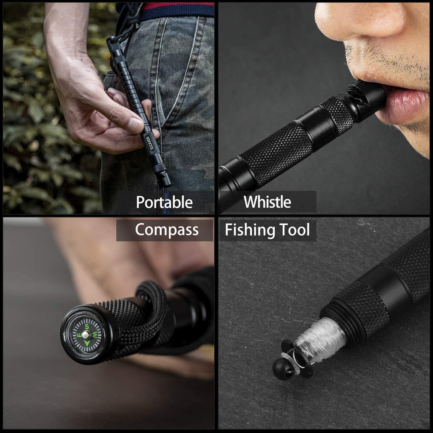 Survival Multi-Tool with Fishing Tool, Fire Starter, Survival Whistle, Window Breaker, Bottle Opener - Everyday Carry Survival Gear