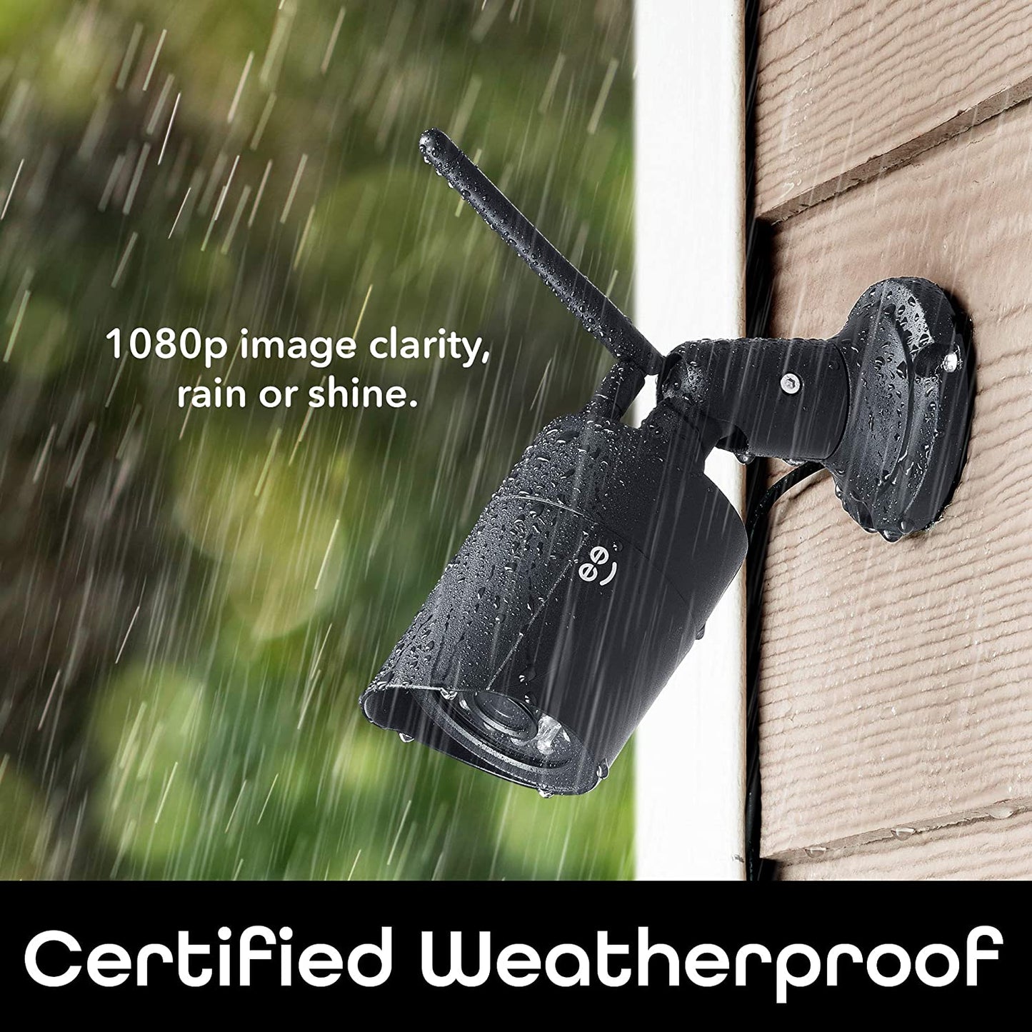 Outdoor Security Camera HD Hawk 2 - 1080P Wifi Surveillance Camera, Weatherproof IP66, Night Vision and Motion Detection, Works with Alexa and Google Assistant, No Hub Needed (Black)