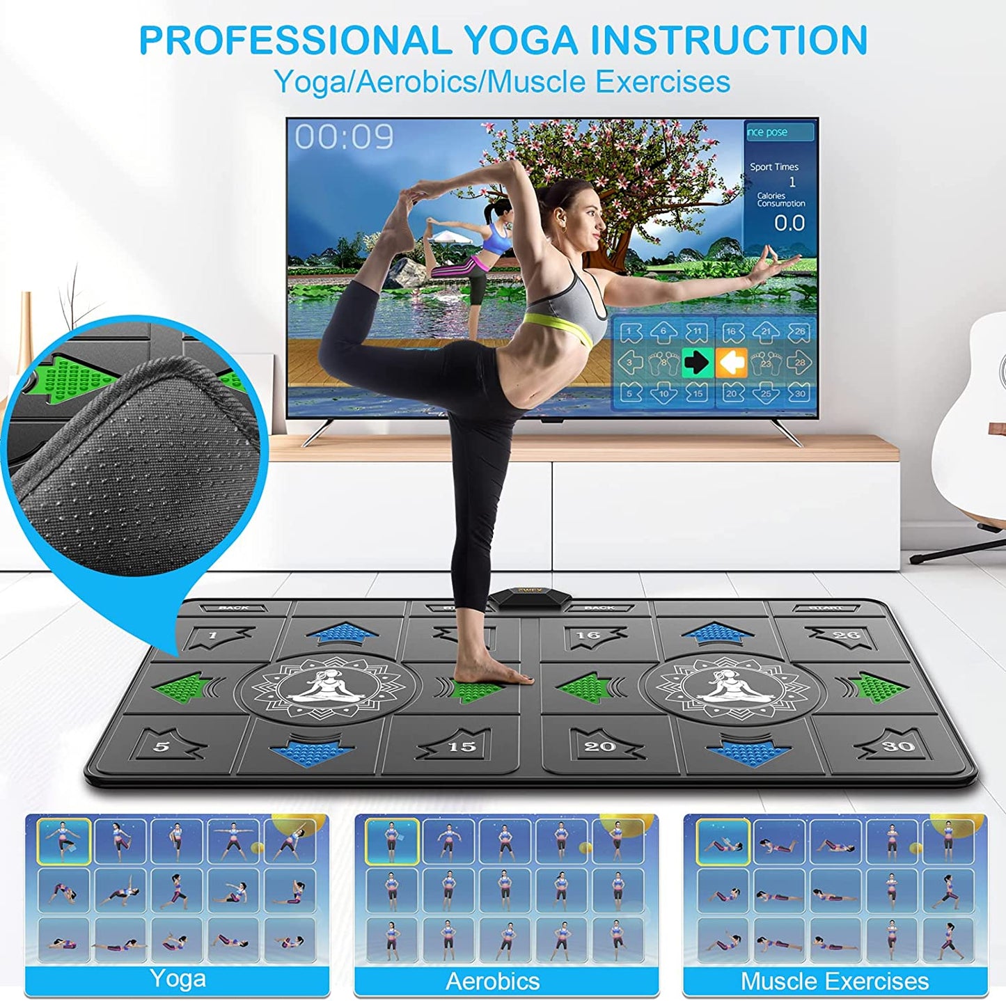Musical Electronic Dance Mat: Perfect for Kids and Adults. HD Camera, Double User Wireless Dancing Mat Game for TV. Ideal Fitness Dance Step Pad Gift for Girls & Boys Age 6+.