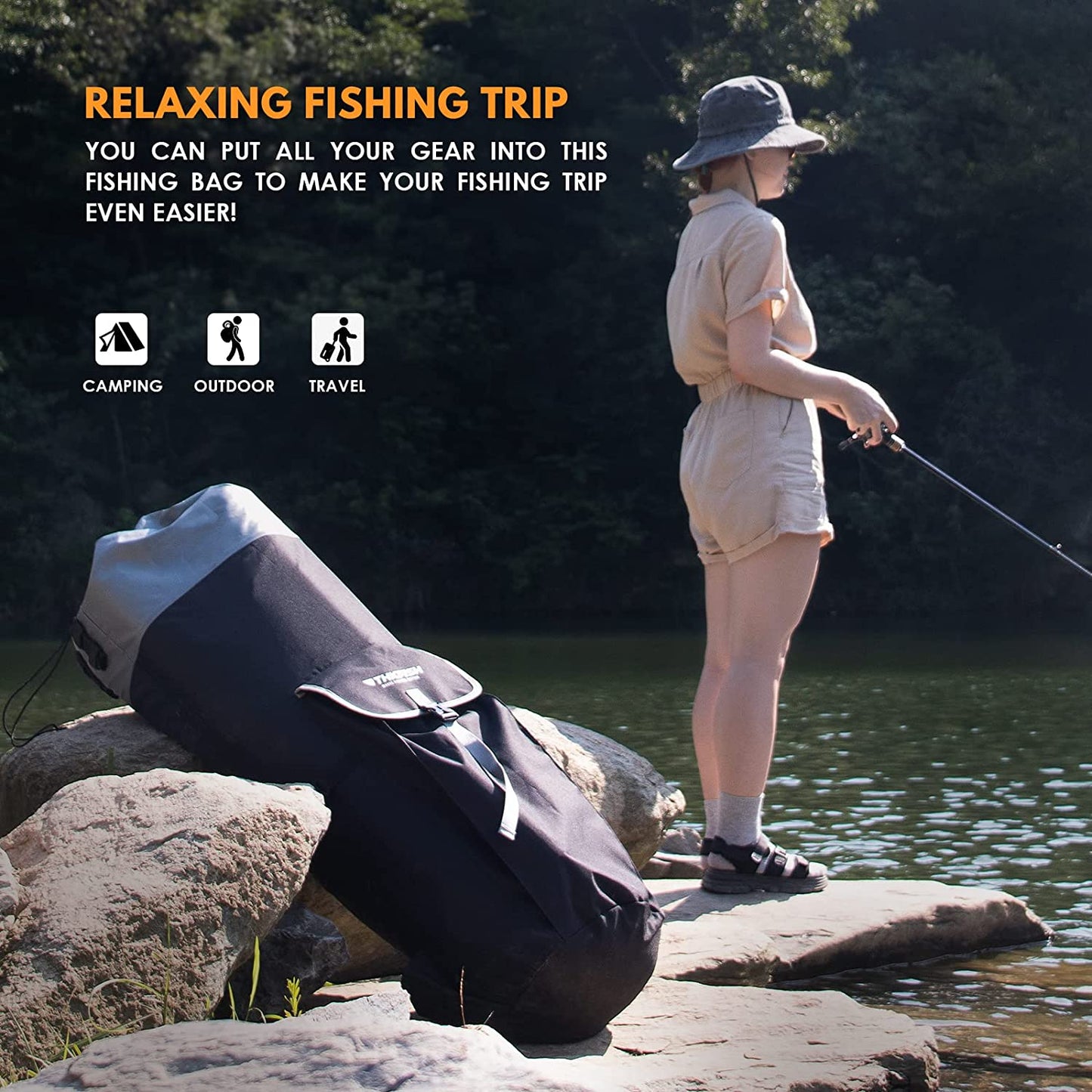 Durable 900D Oxford Cloth Fishing Rod Bag - Travel Case for Storing Up to 6 Rods with Reels