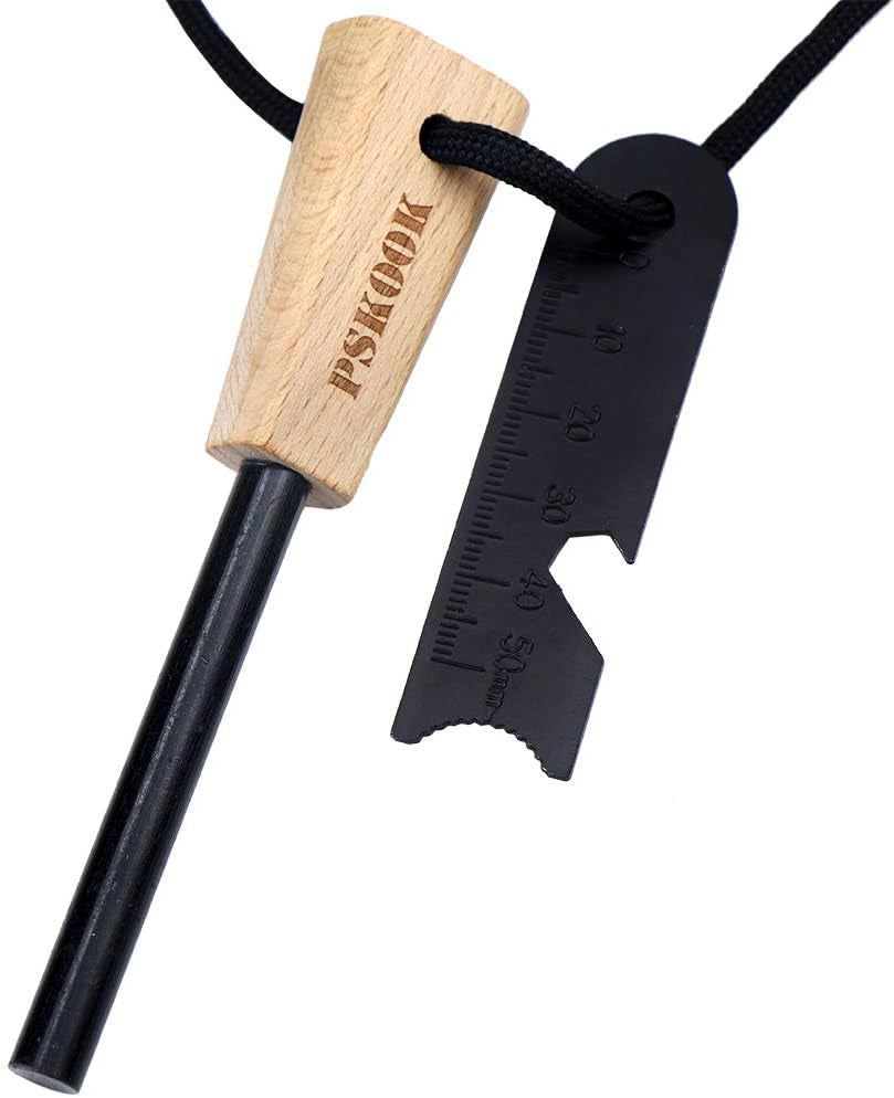 Premium Fire Starter Kit with Bushcraft Fire Steel, Magnesium Ferrocium Rod, and Essential Tools for Camping and Survival