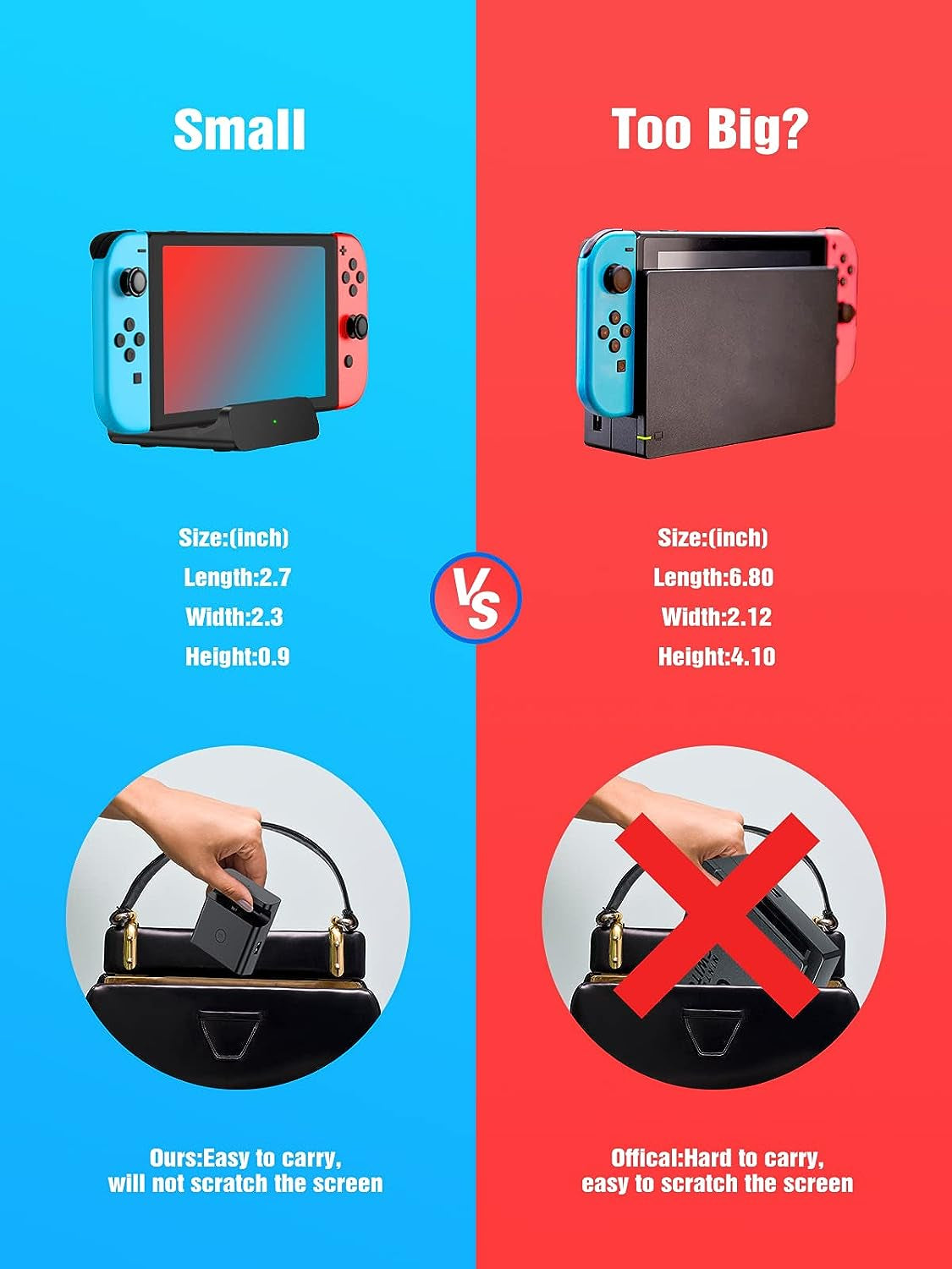 Switch TV Dock: HDMI Multiport Hub Adapter with PD Charger for Nintendo Switch & OLED - Enhanced Docking Station for TV with USB C Connectivity - Premium Nintendo Switch Accessories