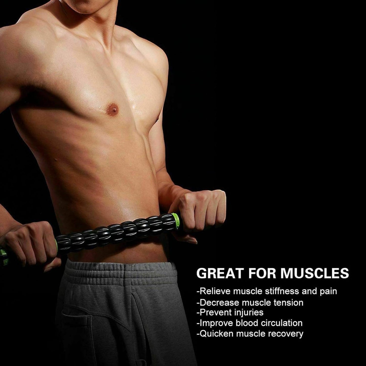 Muscle Roller Stick - Therapeutic Massage Tool for Alleviating Myofascial Trigger Points, Minimizing Muscle Soreness, Easing Cramps, and Relieving Muscle Discomfort