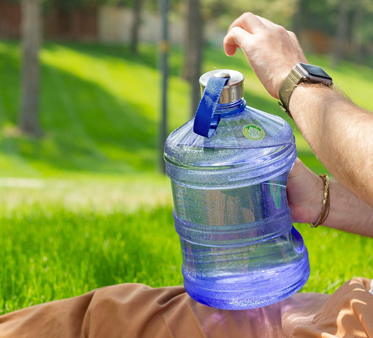 Enviro BpA Free 1 Gallon Round Water Bottle- Blue