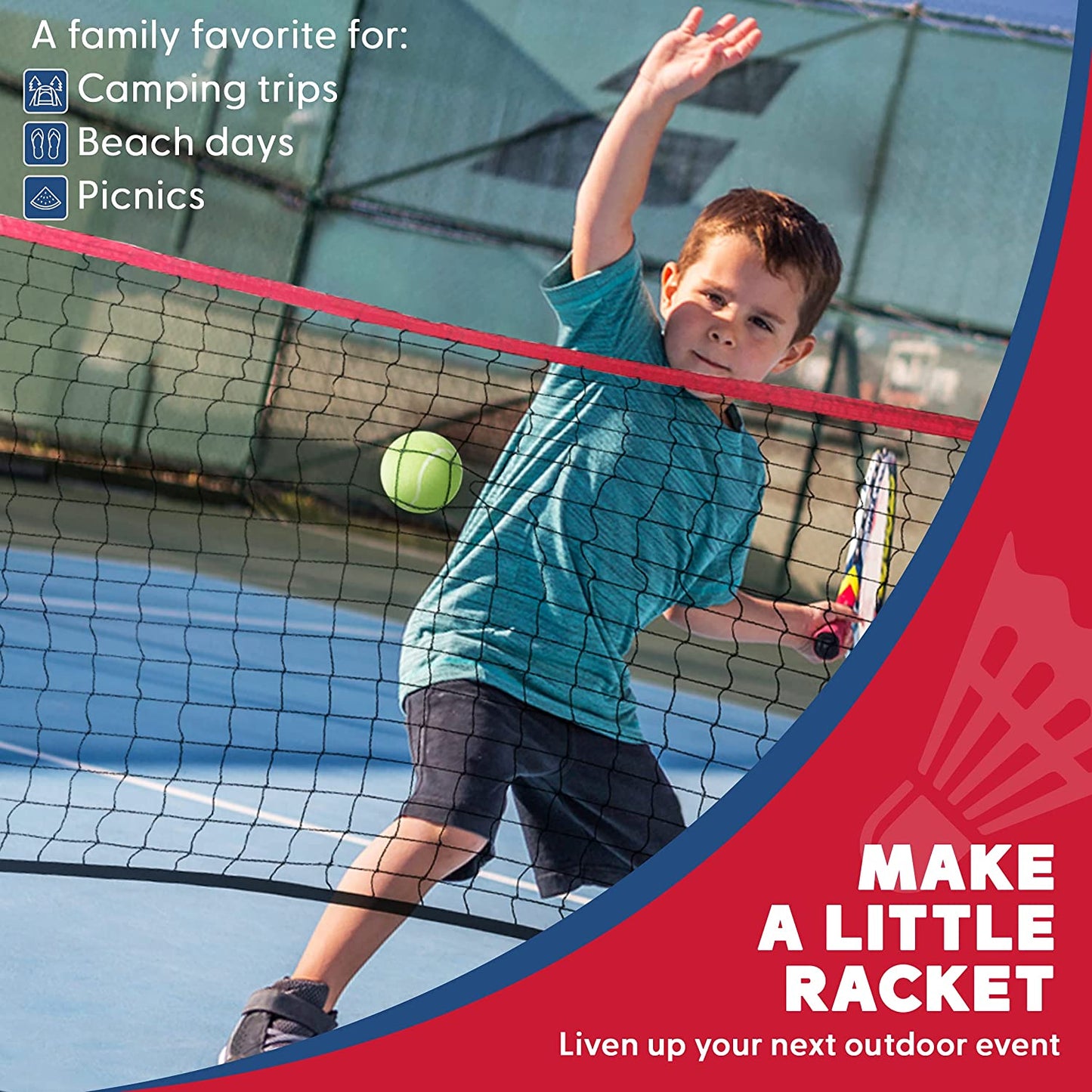 Portable Sports Net Set - Ideal for Tennis, Soccer Tennis, Pickleball, and Kids Volleyball - Effortless Assembly with Durable Nylon Net and Sturdy Poles