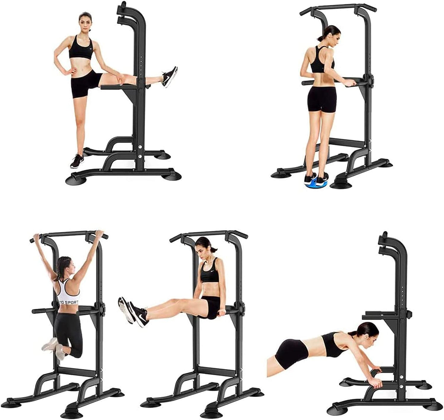Height Adjustable Pull Up Bar Station - Dip Station Multi-Function Home Gym Equipment Fitness Workout Equipment