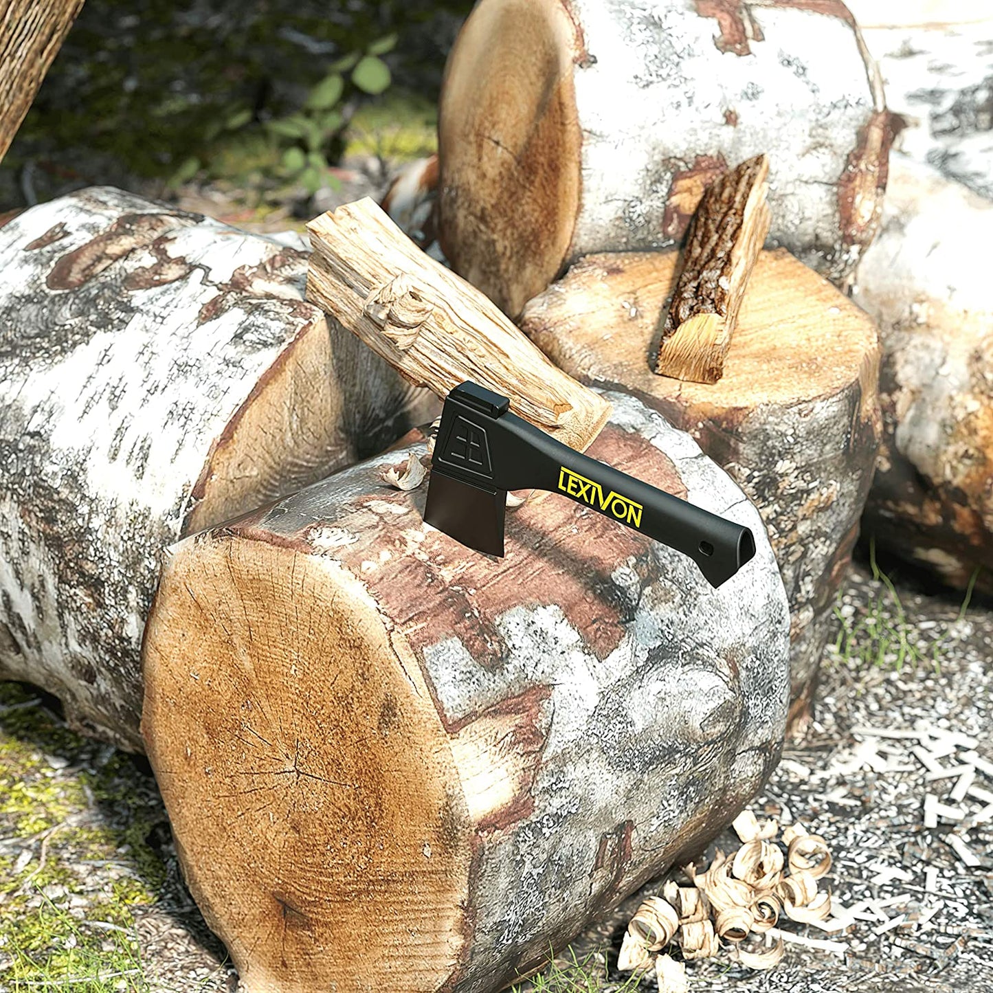 Camping Hatchet with Ergonomic Grip and Lightweight Fiber-Glass Composite Handle - Includes Protective Carrying Sheath