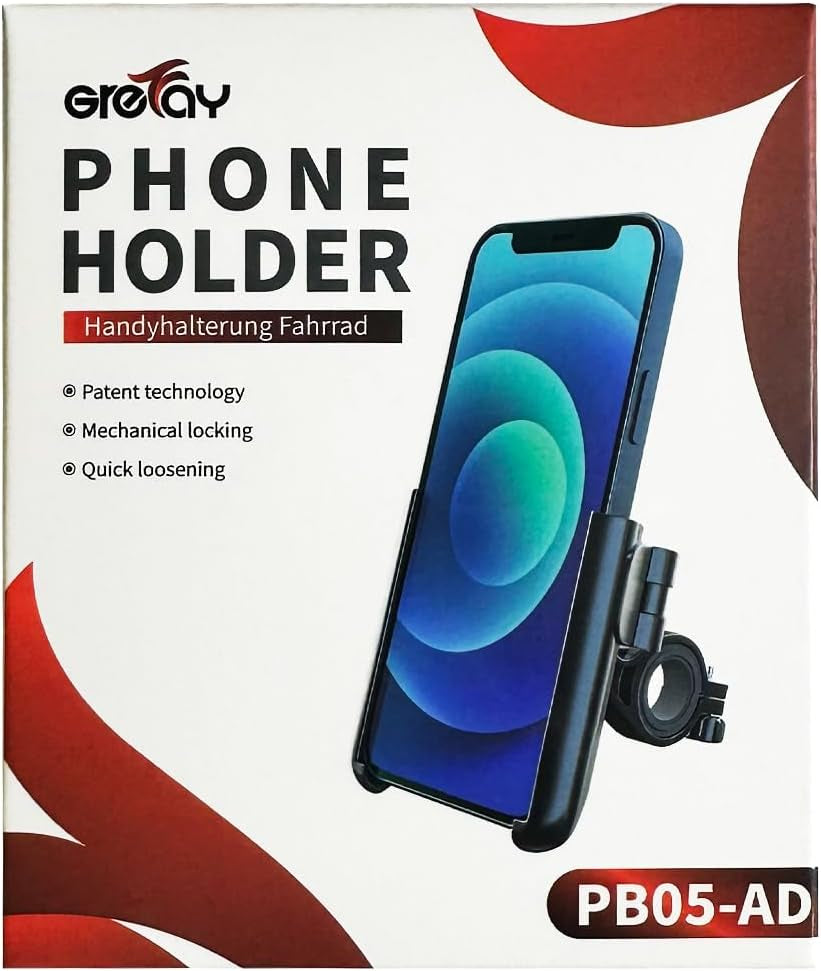 Universal Bike Phone Mount with Quick Release, Anti-Shake Bicycle Phone Holder for Road Bike/MTB/Scooter - 360° Rotation, Suitable for 3.5-7.0 inch Smartphones