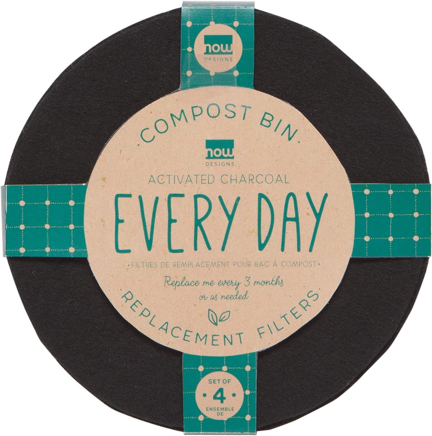 Set of 4 Compost Bin Filters, Black
